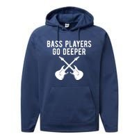 Funny Guitar Bass Players Go Deeper Guitarist Performance Fleece Hoodie