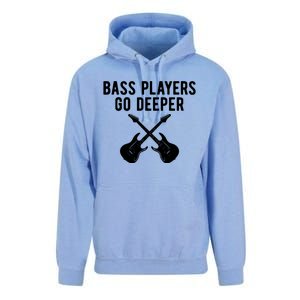 Funny Guitar Bass Players Go Deeper Guitarist Unisex Surf Hoodie