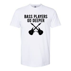 Funny Guitar Bass Players Go Deeper Guitarist Softstyle CVC T-Shirt