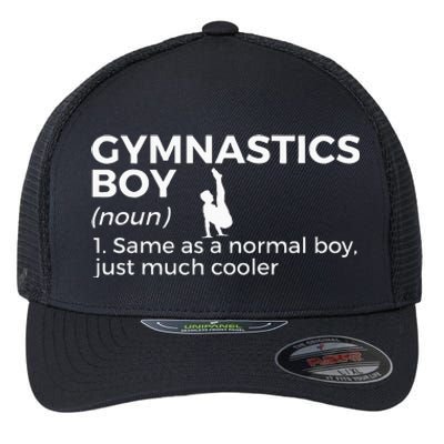 Funny Gymnastics Boy Definition Gymnast Flexfit Unipanel Trucker Cap