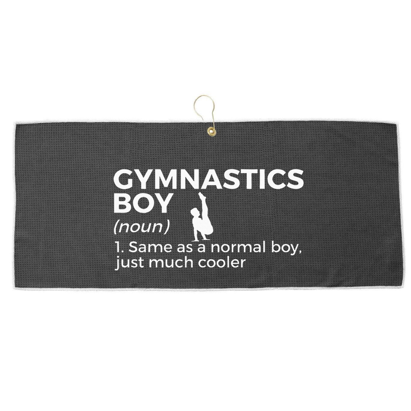 Funny Gymnastics Boy Definition Gymnast Large Microfiber Waffle Golf Towel