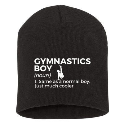 Funny Gymnastics Boy Definition Gymnast Short Acrylic Beanie