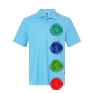 Four Groovy Buttons Blue Halloween Cat Costume Softstyle Adult Sport Polo