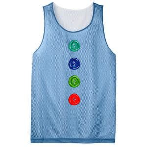 Four Groovy Buttons Blue Halloween Cat Costume Mesh Reversible Basketball Jersey Tank