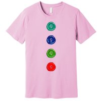 Four Groovy Buttons Blue Halloween Cat Costume Premium T-Shirt