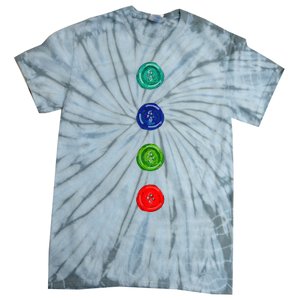 Four Groovy Buttons Blue Halloween Cat Costume Tie-Dye T-Shirt