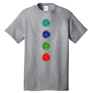 Four Groovy Buttons Blue Halloween Cat Costume Tall T-Shirt