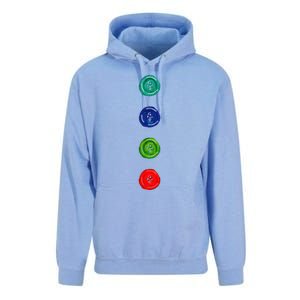 Four Groovy Buttons Blue Halloween Cat Costume Unisex Surf Hoodie