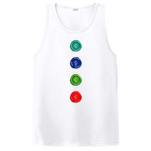 Four Groovy Buttons Blue Halloween Cat Costume PosiCharge Competitor Tank