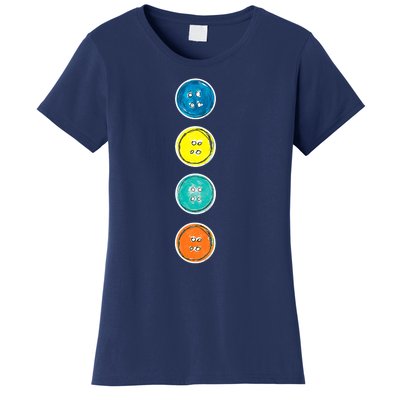 Four Groovy Buttons Blue Cat Funny Halloween Costume Kids Women's T-Shirt