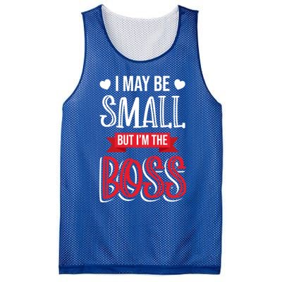 Funny Great Boss I May Be Small But I'm The Boss Humor Gift Mesh Reversible Basketball Jersey Tank