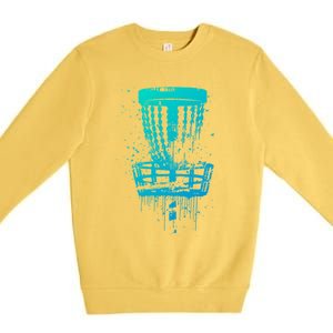 Frisbee Golf Basket Chainz Frolf Course Disc Golf Basket Gift Premium Crewneck Sweatshirt