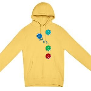 Four Groovy Buttons Blue Cat Funny Halloween Premium Pullover Hoodie