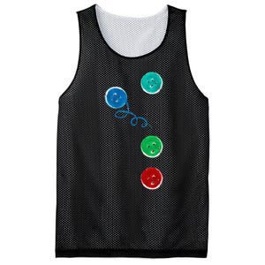 Four Groovy Buttons Blue Cat Funny Halloween Mesh Reversible Basketball Jersey Tank