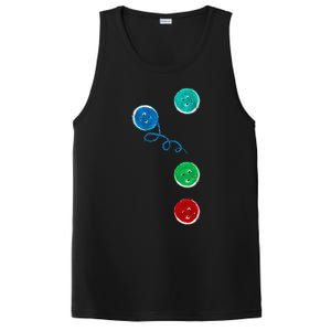 Four Groovy Buttons Blue Cat Funny Halloween PosiCharge Competitor Tank