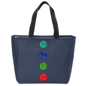 Four Groovy Buttons Blue Cat Funny Halloween Zip Tote Bag