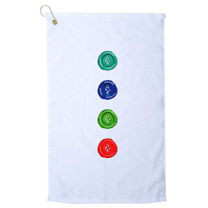 Four Groovy Buttons Blue Cat Funny Halloween Platinum Collection Golf Towel