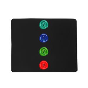 Four Groovy Buttons Blue Cat Mousepad