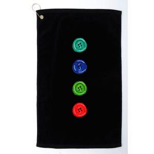 Four Groovy Buttons Blue Cat Platinum Collection Golf Towel