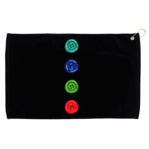 Four Groovy Buttons Blue Cat Grommeted Golf Towel