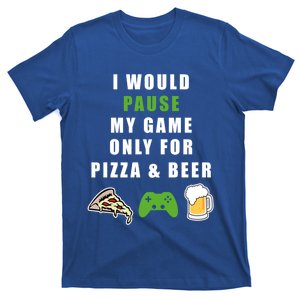 Funny Gaming Beer And Pizza Tee Gift Gamer Video Games Tee Meaningful Gift T-Shirt