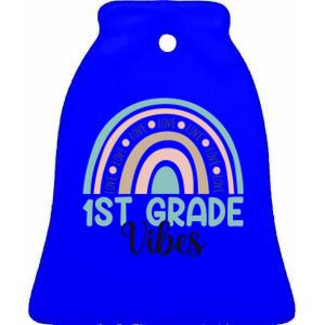 First Grade Back To School 1St Grade Vibes Rainbow Teacher Gift Ceramic Bell Ornament