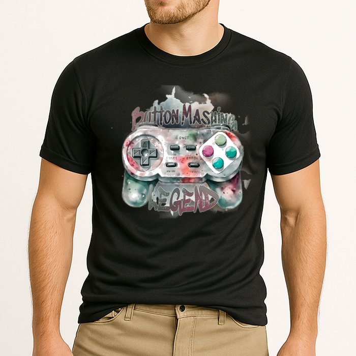 Funny Gamer Button Mashing Legend Cooling Performance Crew T-Shirt