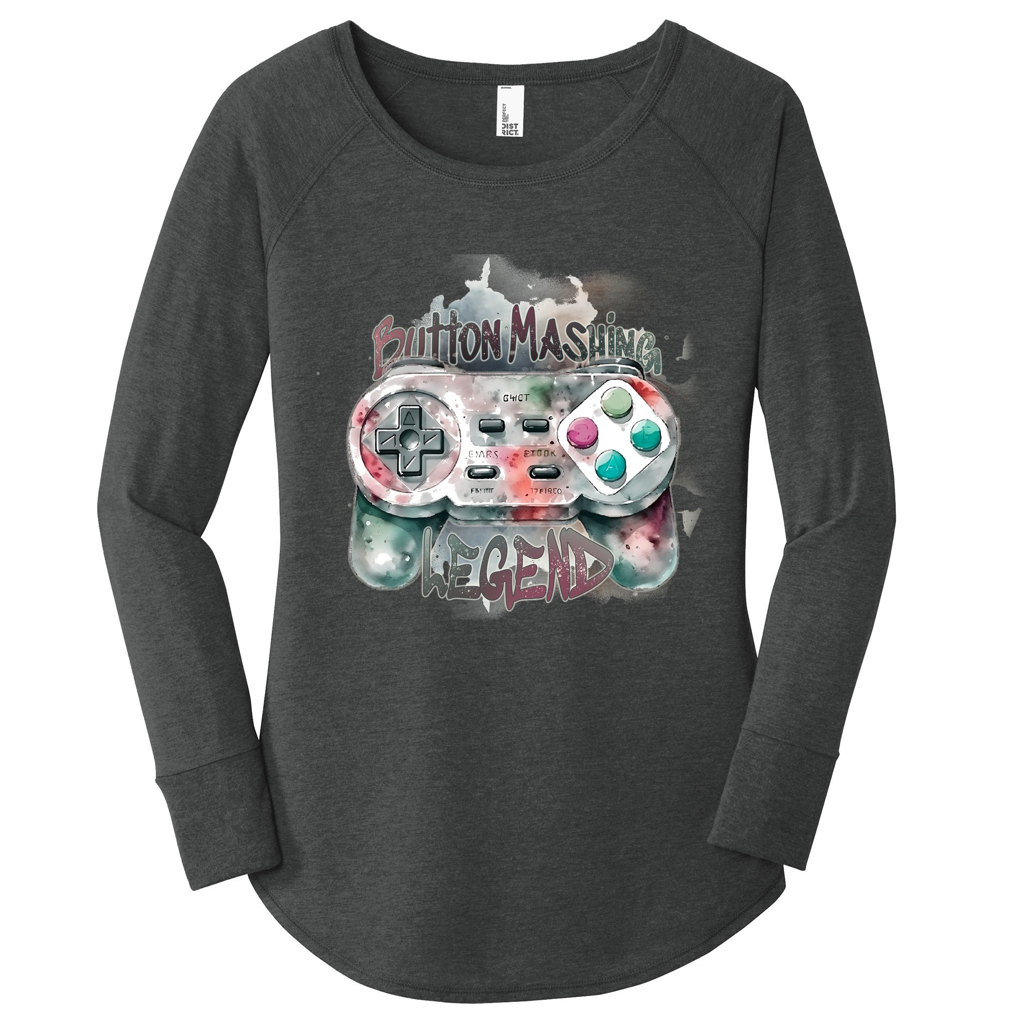 Funny Gamer Button Mashing Legend Women's Perfect Tri Tunic Long Sleeve Shirt