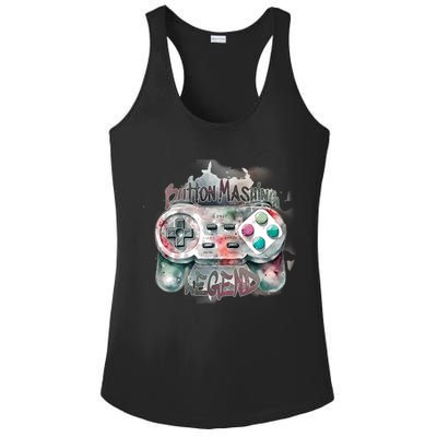 Funny Gamer Button Mashing Legend Ladies PosiCharge Competitor Racerback Tank