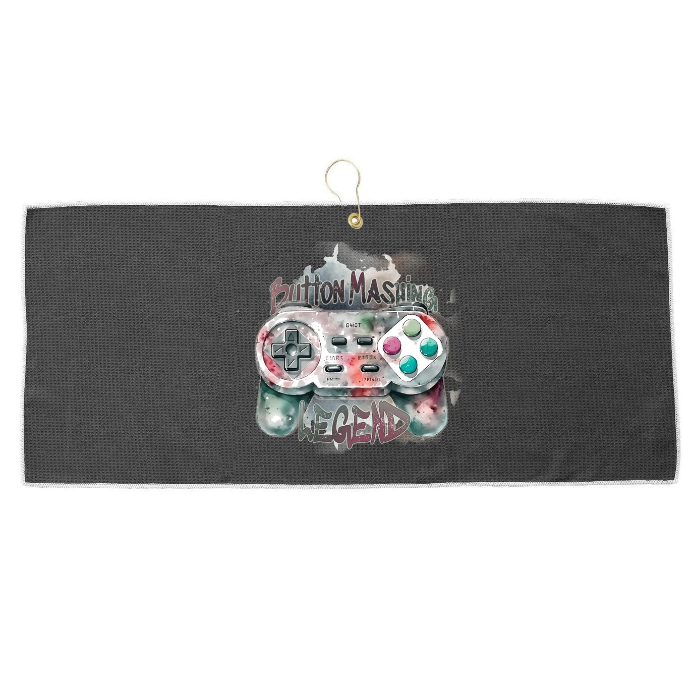 Funny Gamer Button Mashing Legend Large Microfiber Waffle Golf Towel