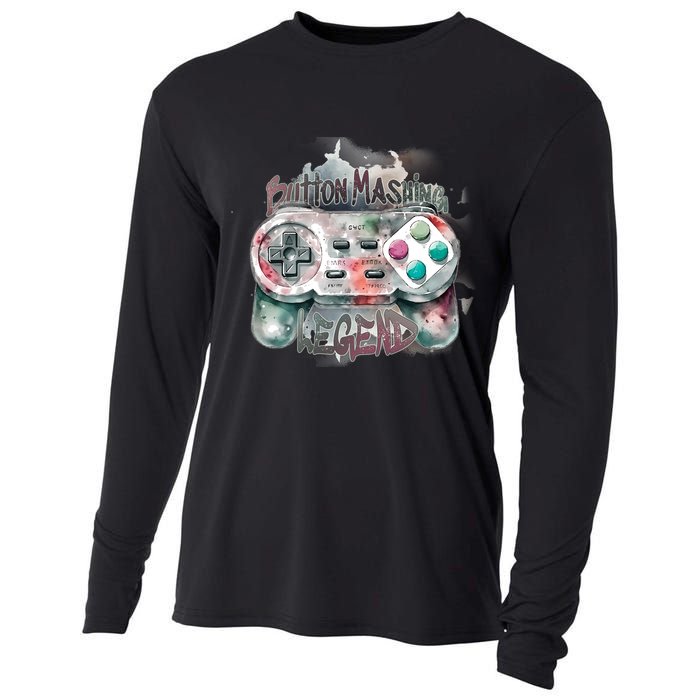 Funny Gamer Button Mashing Legend Cooling Performance Long Sleeve Crew