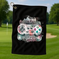 Funny Gamer Button Mashing Legend Golf Towel