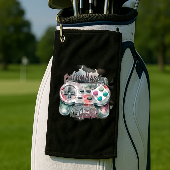 Funny Gamer Button Mashing Legend Golf Towel