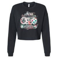 Funny Gamer Button Mashing Legend Cropped Pullover Crew