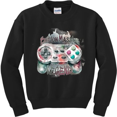 Funny Gamer Button Mashing Legend Kids Sweatshirt