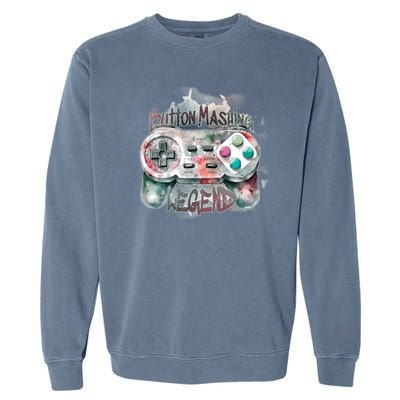 Funny Gamer Button Mashing Legend Garment-Dyed Sweatshirt