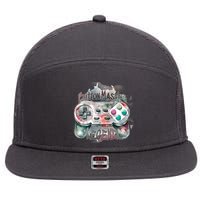 Funny Gamer Button Mashing Legend 7 Panel Mesh Trucker Snapback Hat