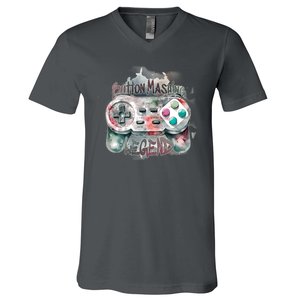 Funny Gamer Button Mashing Legend V-Neck T-Shirt