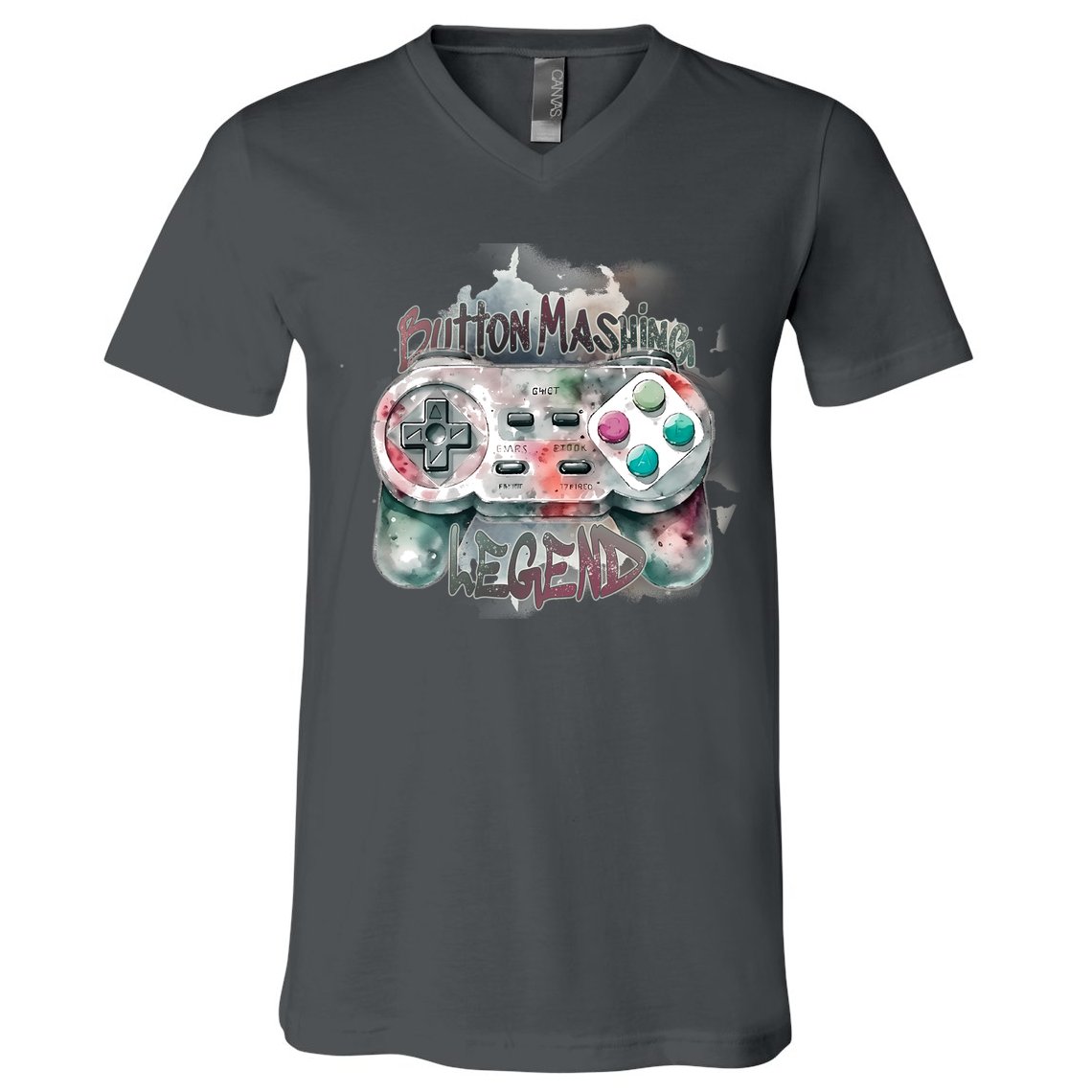 Funny Gamer Button Mashing Legend V-Neck T-Shirt