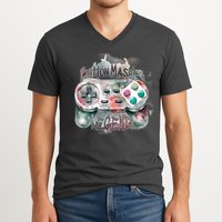 Funny Gamer Button Mashing Legend V-Neck T-Shirt