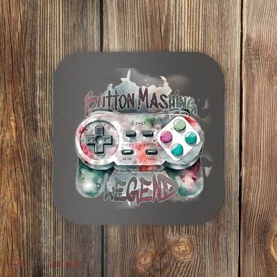 Funny Gamer Button Mashing Legend Coaster