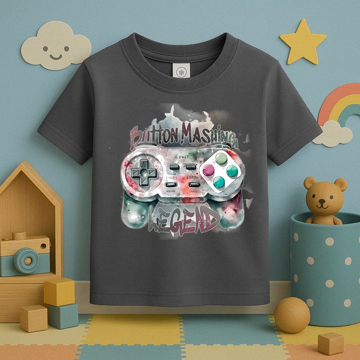 Funny Gamer Button Mashing Legend Toddler T-Shirt