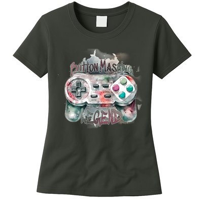 Funny Gamer Button Mashing Legend Womens T-Shirt