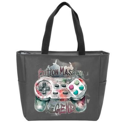 Funny Gamer Button Mashing Legend Zip Tote Bag