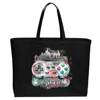 Funny Gamer Button Mashing Legend Cotton Canvas Jumbo Tote