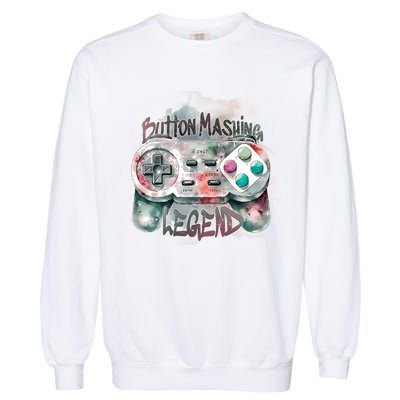 Funny Gamer Button Mashing Legend Garment-Dyed Sweatshirt