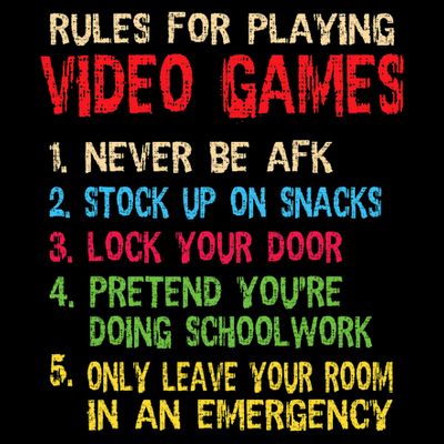 Funny Gamer Boys Teens Saying Rules For Playing Video Games T-Shirt