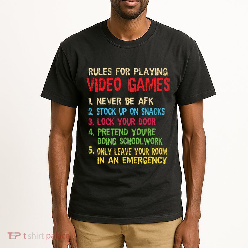 Funny Gamer Boys Teens Saying Rules For Playing Video Games Tall T-Shirt