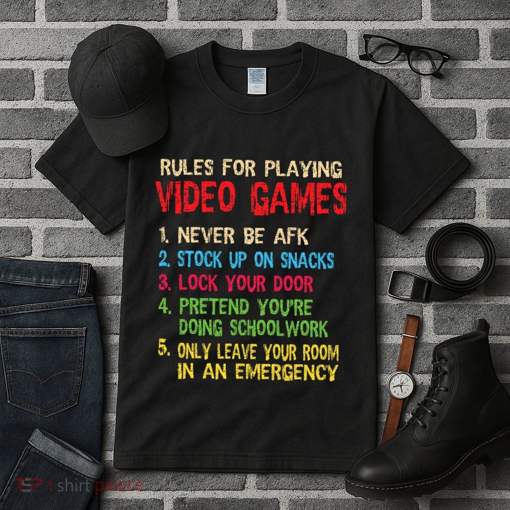 Funny Gamer Boys Teens Saying Rules For Playing Video Games Tall T-Shirt