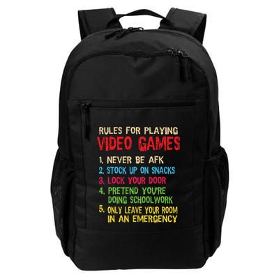 Funny Gamer Boys Teens Saying Rules For Playing Video Games Backpack